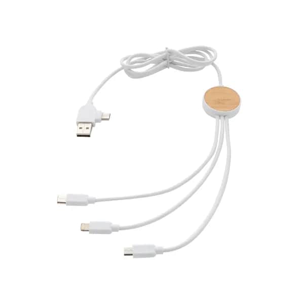 Ontario 6-in-1 Kabel aus RCS recyceltem Kunststoff - weiß
