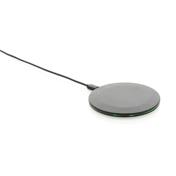 15W-Wireless-Fast-Charger aus recyceltem RCS-Kunststoff - schwarz