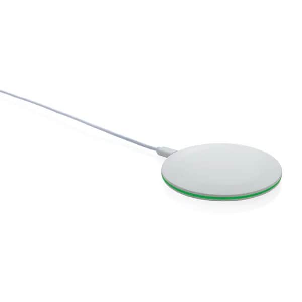 15W-Wireless-Fast-Charger aus recyceltem RCS-Kunststoff - weiß