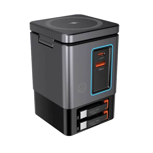 Urban Vitamin Sacramento 105W GaN Charger mit einz. Kabeln - grau