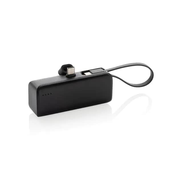 Powerlink 3000mah Powerbank aus RCS rPlastic mit USB-C Kabel - schwarz