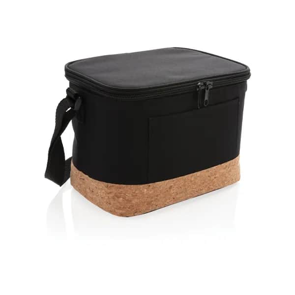 Two-Tone Kühltasche mit Korkdetails - schwarz