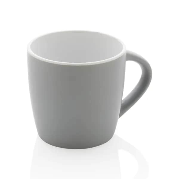 Keramiktasse innen coloriert, 300ml - grau
