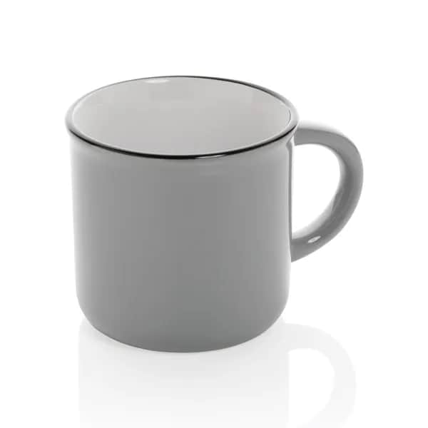 Vintage Keramiktasse, 280ml - grau