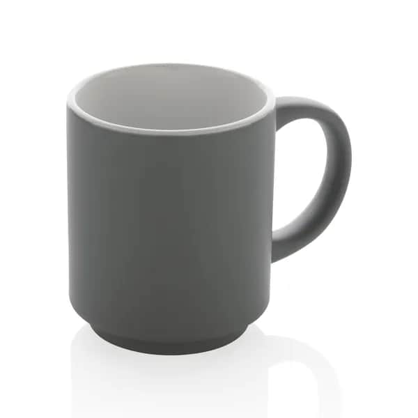 Stapelbare Keramiktasse, 180ml - grau