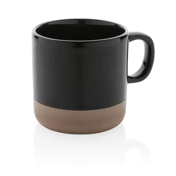Becher aus glasiertem Keramik, 360ml - schwarz