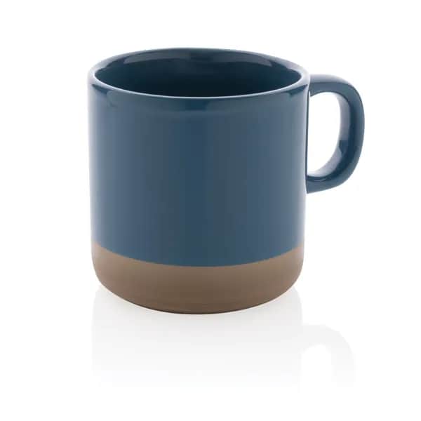 Becher aus glasiertem Keramik, 360ml - blau