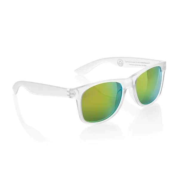 Gleam Sonnenbrille aus RCS rec. PC mit verspiegelten Gläsern - weiß