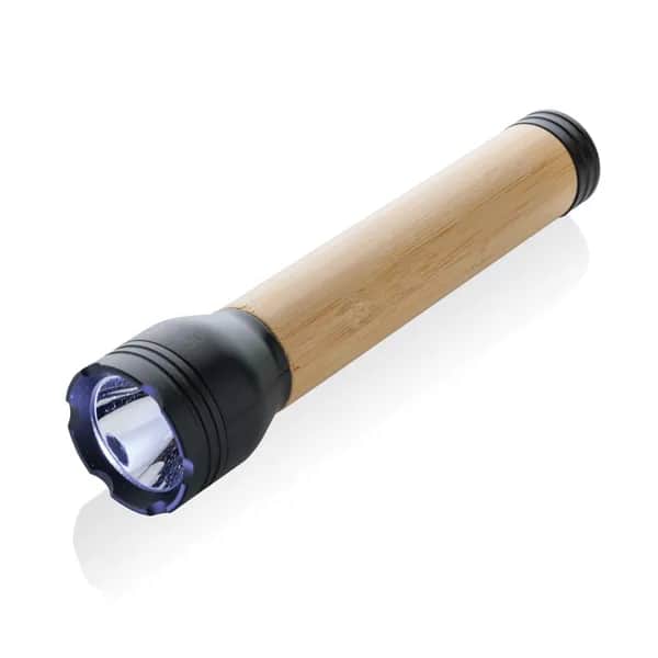Lucid 5W Taschenlampe aus RCS recyceltem Kunststoff & Bambus - schwarz