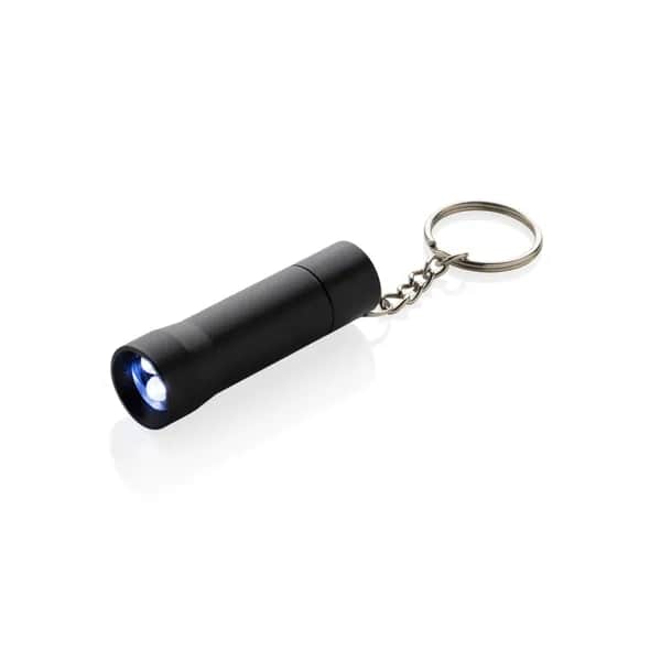 Flash Schlüsselanhänger-Taschenlampe aus RCS rec. Aluminium - schwarz