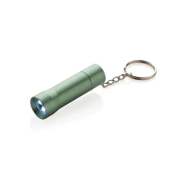 Flash Schlüsselanhänger-Taschenlampe aus RCS rec. Aluminium - grün