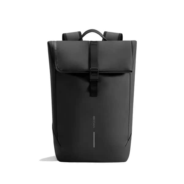 Urban wasserabweisender Flap-Top Rucksack - schwarz