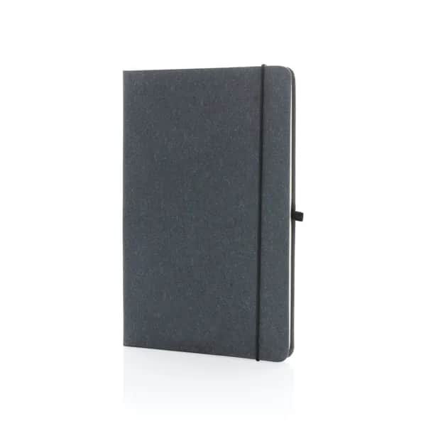 A5 Hardcover Notizbuch aus GRS recyceltem PU - grau