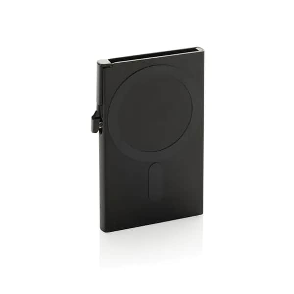 Magnetischer RFID-Kartenhalter aus Aluminium für Smartphones - schwarz