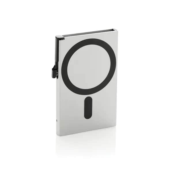Magnetischer RFID-Kartenhalter aus Aluminium für Smartphones - silber