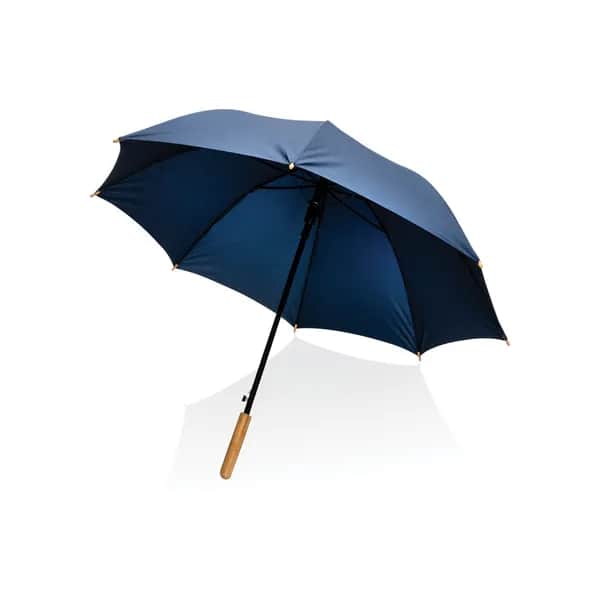 23 Impact AWARE™ RPET 190T Auto-Open Bambus-Schirm - navy blau