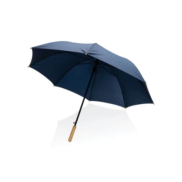 27 Impact AWARE™ RPET 190T Auto-Open Bambus-Schirm - navy blau