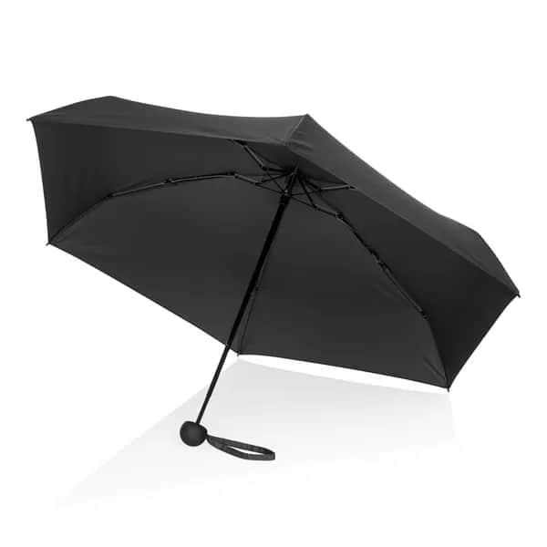 19,5manueller Super-Mini-Schirm aus Aware™ rPET 190T Pongee - schwarz