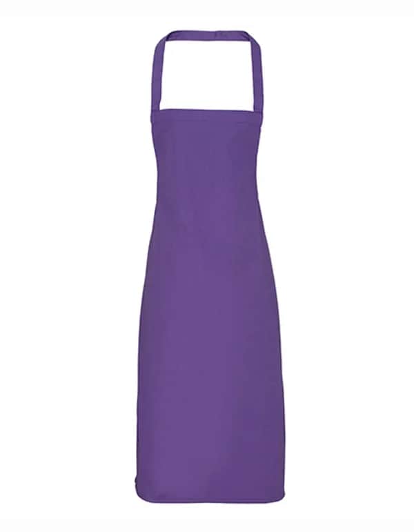 Organic Cotton Bib Apron (No Pocket) - Purple (ca. Pantone 269C)