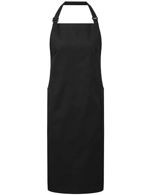 Recycled & Organic Fairtrade Bib Apron - Black (ca. Pantone Black C)