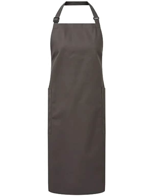 Recycled & Organic Fairtrade Bib Apron - Dark Grey (ca. Pantone 425C)