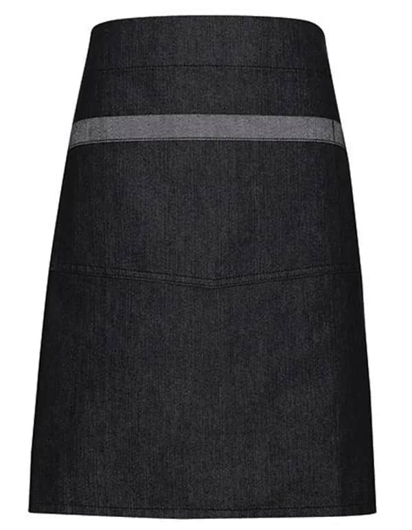 Domain Contrast Denim Waist Apron - Black Denim (ca. Pantone 433C)