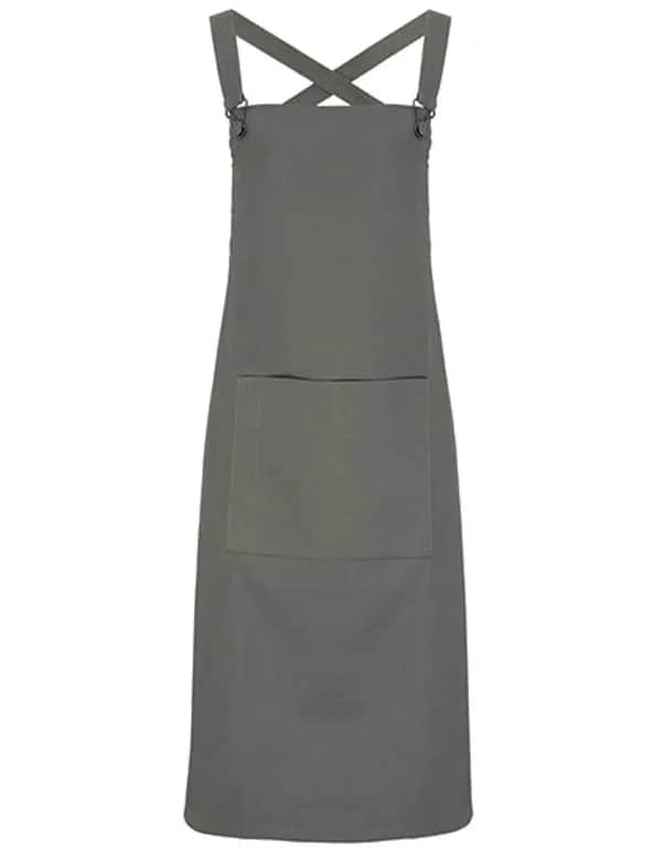 Cross Back Barista Bib Apron - Dark Grey (ca. Pantone 431C)