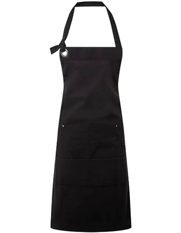 Calibre Heavy Cotton Canvas Pocket Apron - Black (ca. Pantone Black C)
