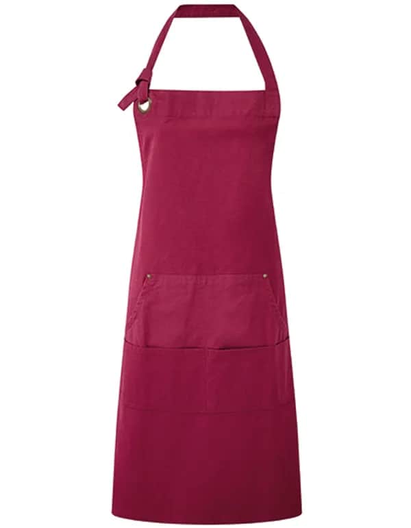 Calibre Heavy Cotton Canvas Pocket Apron - Burgundy (ca. Pantone 209C)