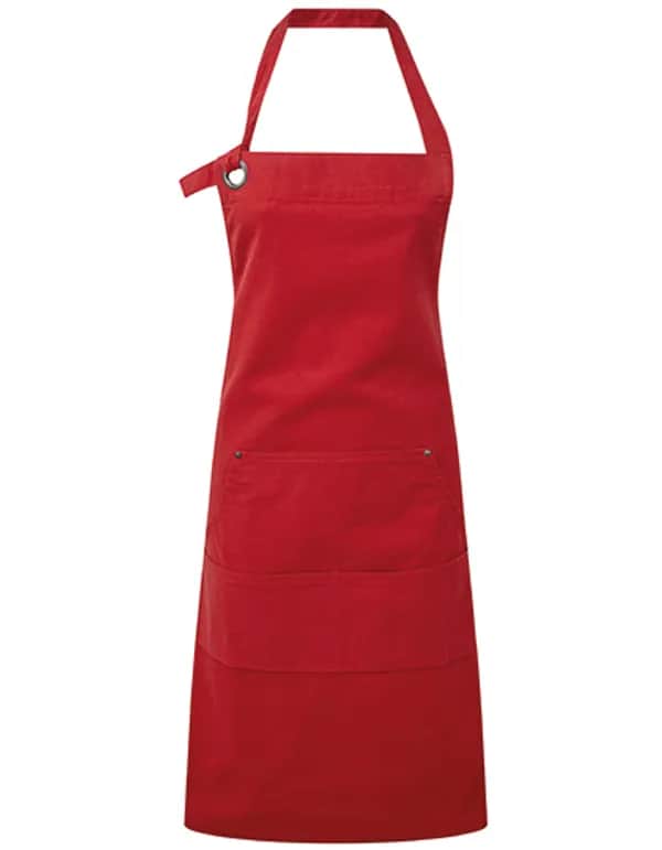 Calibre Heavy Cotton Canvas Pocket Apron - Red (ca. Pantone 201C)