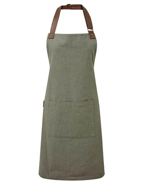 Annex Oxford Bib Apron - Moss Green (ca. Pantone 418C)