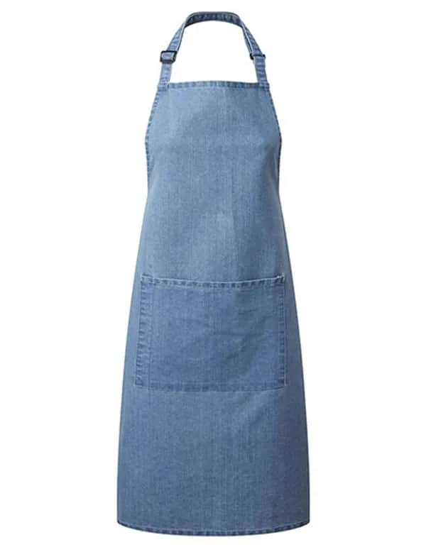 Colours Collection Bib Apron With Pocket - Blue Denim (ca. Pantone 2166C)