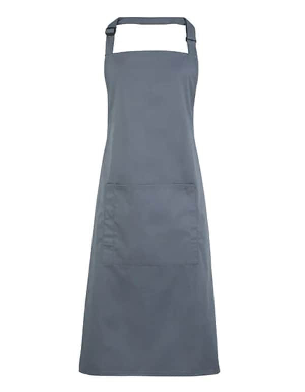 Colours Collection Bib Apron With Pocket - Steel (ca. Pantone 7545C)