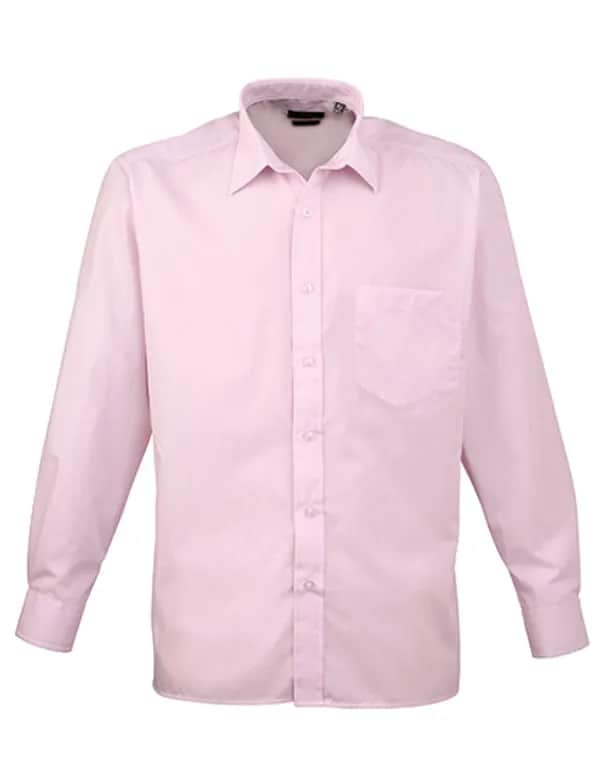 Men´s Poplin Long Sleeve Shirt - Pink (ca. Pantone 707C)