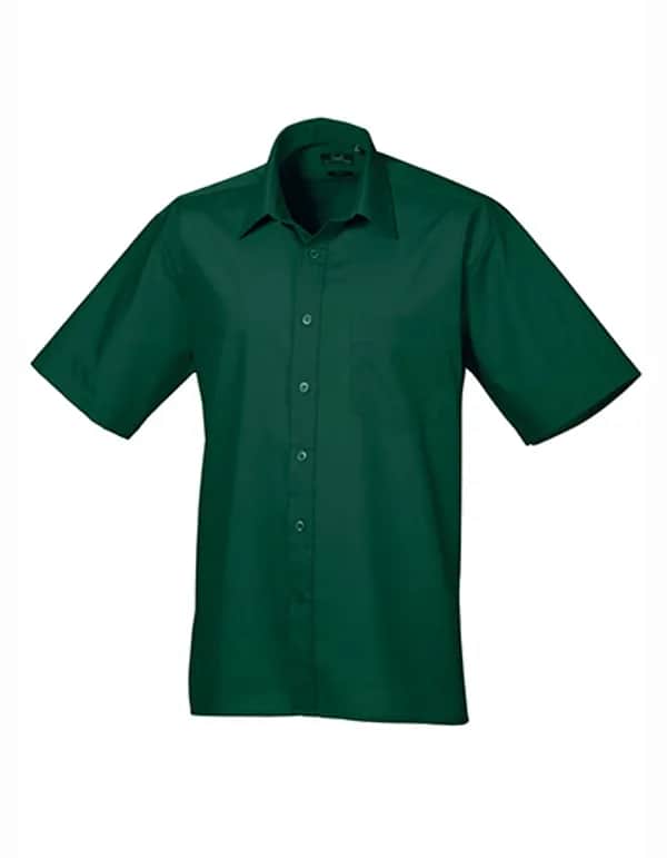 Men´s Poplin Short Sleeve Shirt - Bottle Green