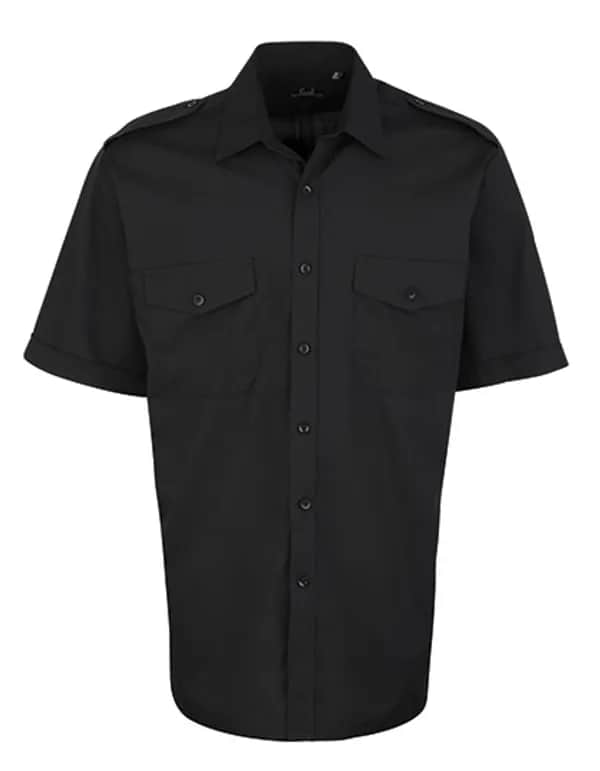 Pilot Shirt Short Sleeve - Black