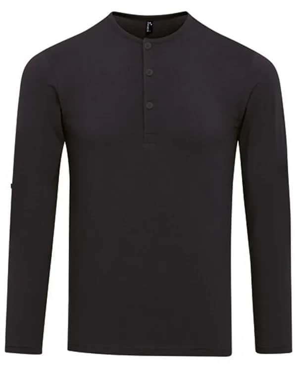 Men´s Long-John Roll Sleeve Tee - Black (ca. Pantone Black C)