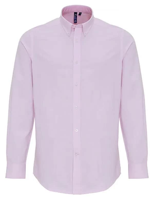 Men´s Cotton Rich Oxford Stripes Shirt - White/Pink (ca. Pantone 1895C)