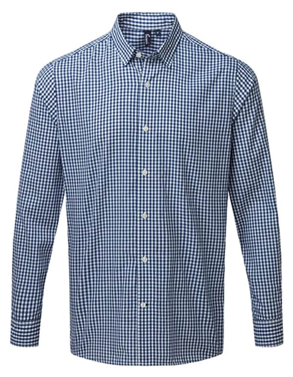 Men´s Maxton Check Long Sleeve Shirt - Navy (ca. Pantone 533C)/White
