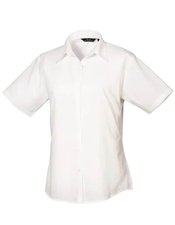 Women´s Poplin Short Sleeve Blouse - White
