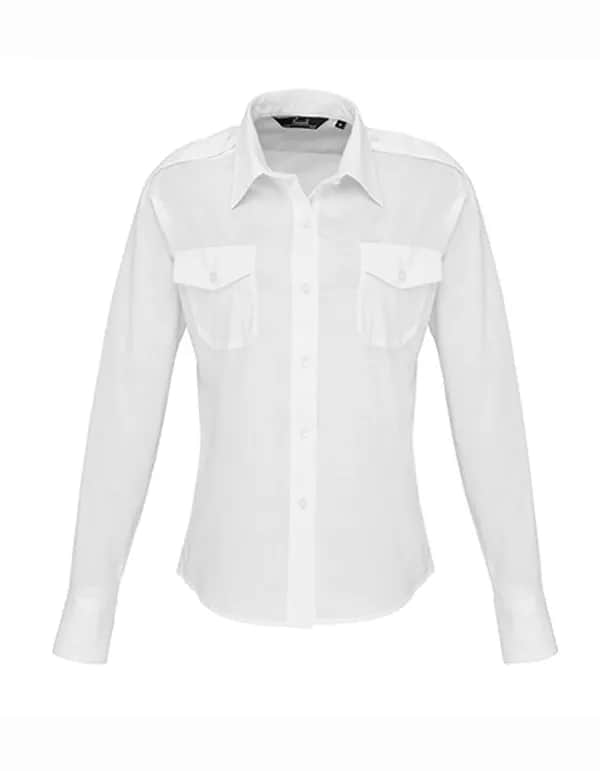 Women´s Long Sleeve Pilot Shirt - White