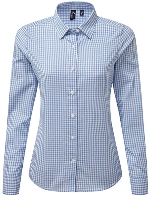 Women´s Maxton Check Long Sleeve Shirt - Light Blue (ca. Pantone 2707C)/White