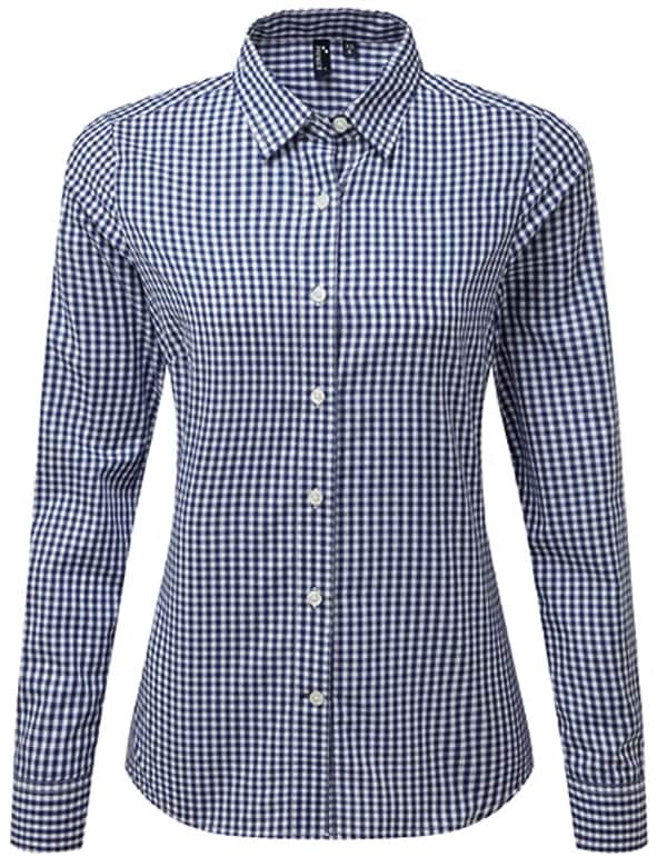Women´s Maxton Check Long Sleeve Shirt - Navy (ca. Pantone 533C)/White
