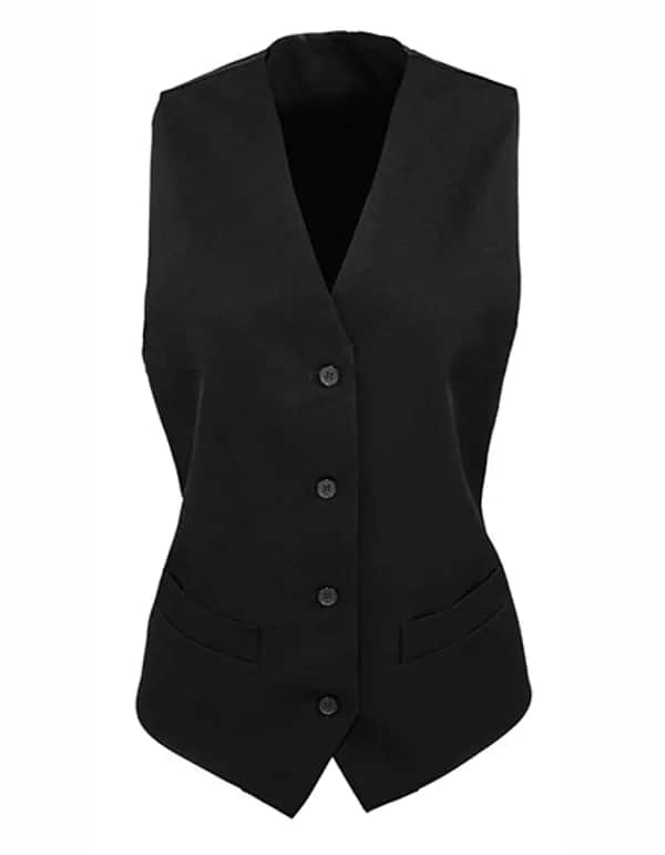 Women´s Lined Polyester Waistcoat - Black (ca. Pantone Black C)