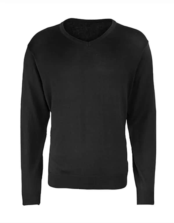 Men´s V-Neck Knitted Sweater - Black (ca. Pantone Black C)