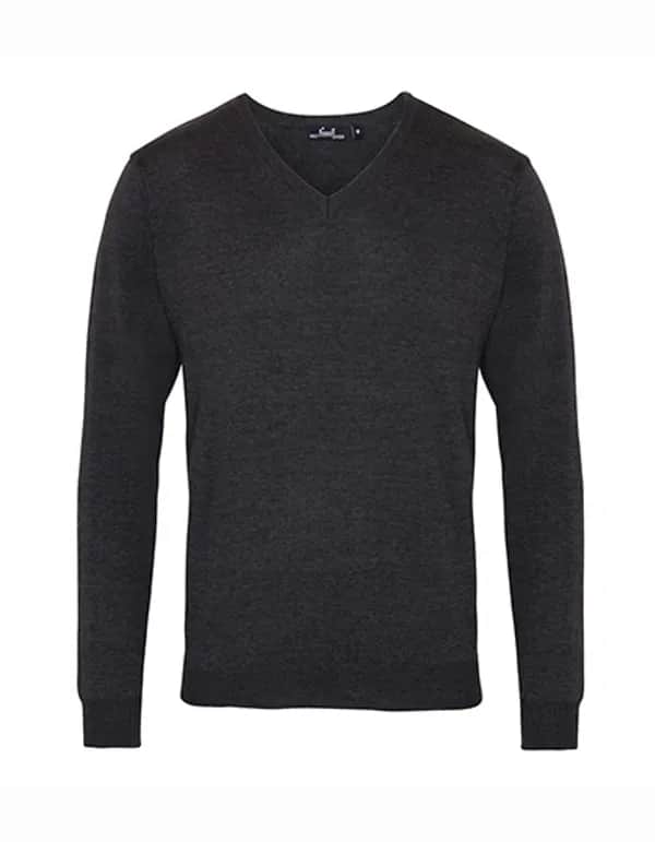 Men´s V-Neck Knitted Sweater - Charcoal
