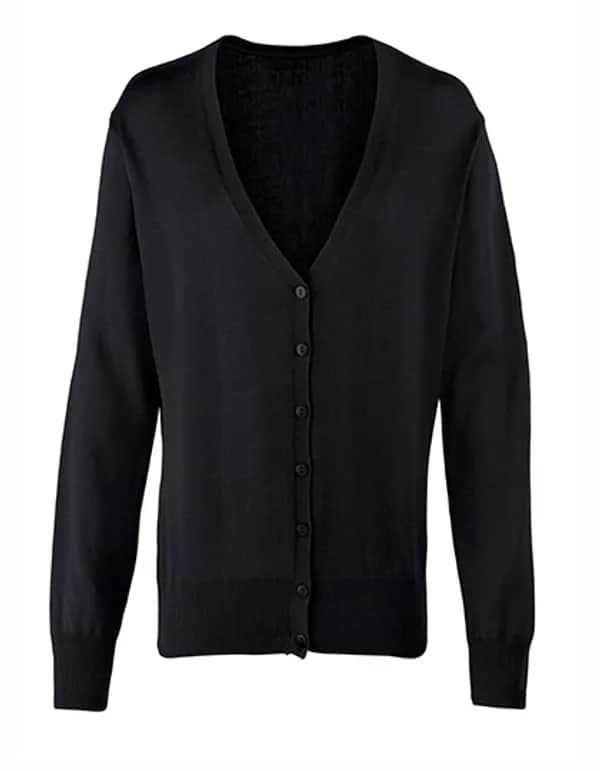 Women´s Button Through Knitted Cardigan - Black (ca. Pantone Black C)