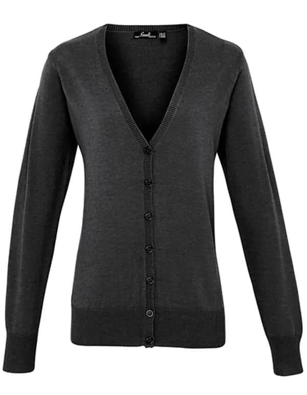 Women´s Button Through Knitted Cardigan - Charcoal