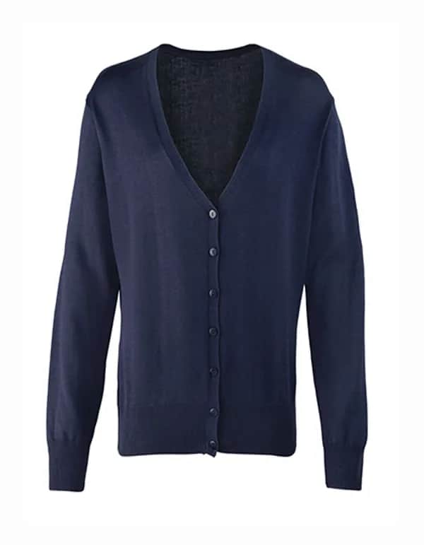 Women´s Button Through Knitted Cardigan - Navy (ca. Pantone 2378C)