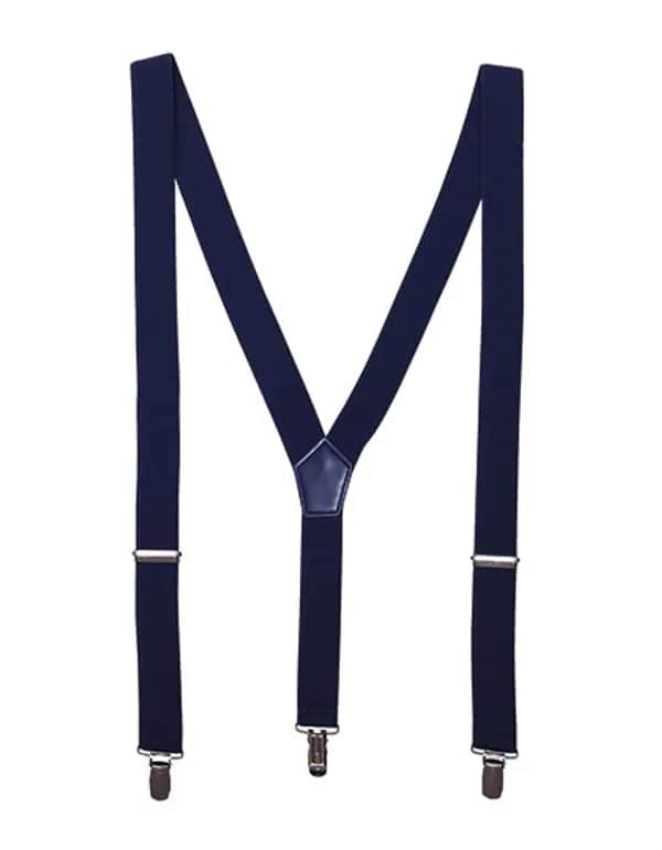 Clip On Trousers Braces/Suspenders - Navy (ca. Pantone 2378C)